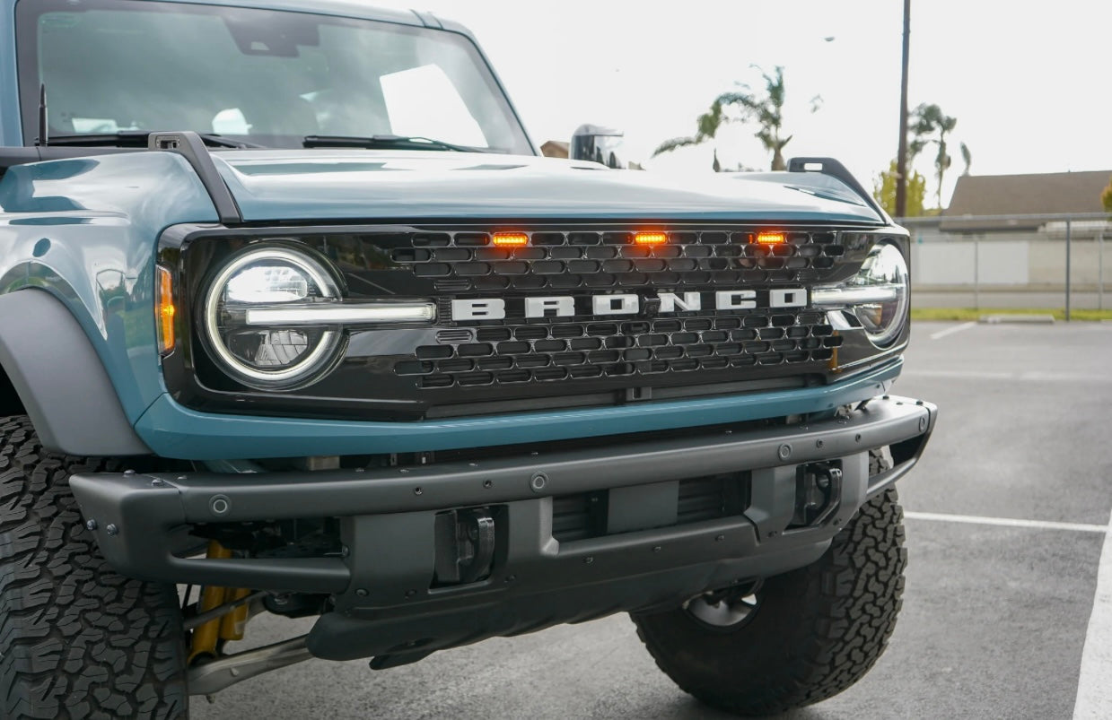 2021 - 2024 FORD BRONCO RAPTOR STYLE EXTREME AMBER LED GRILL KIT